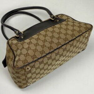Gucci Canvas Bag Brown Boston Interlocking GG
